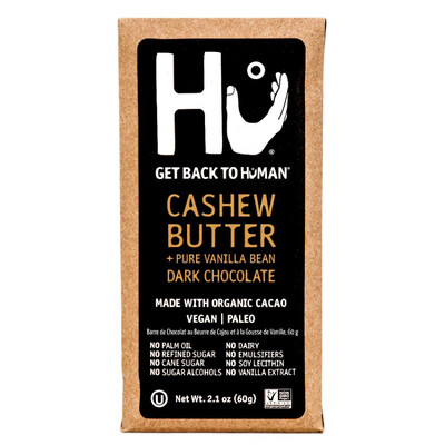 HU Cashew Butter + Pure Vanilla Bean Dark Chocolate Organic 70% Cacao Vegan Paleo 