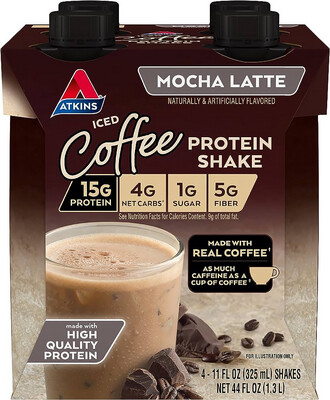 Atkins Iced Mocha Latte Protein Shake 4 pack 