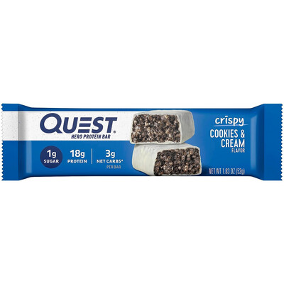 Quest Hero Protein Bar Crispy Cookies & Cream 