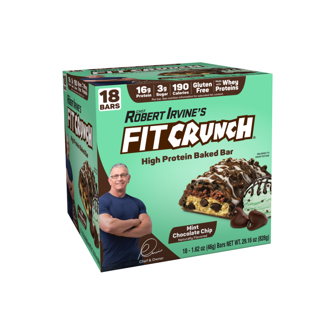 Fit Crunch High Protein Baked Bar Mint Chocolate Chip 18 Bars Box