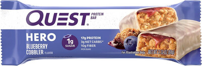 Quest Hero Protein Bar Crispy Blueberry Cobbler 