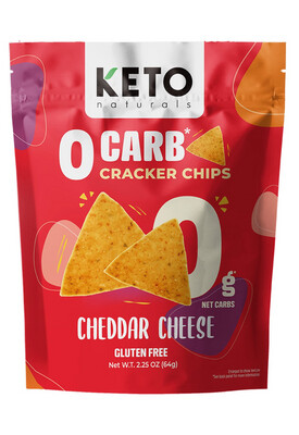 Keto Naturals 0 Carb Cracker Chips Cheddar Cheese Gluten Free