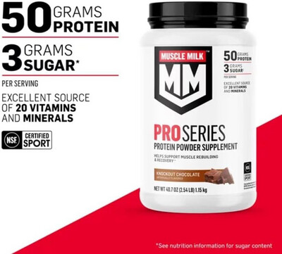 Muscle Milk Genuine Protein Powder 50g Protein Knockout Chocolate 2 lb