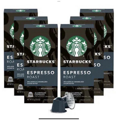 Starbucks Espresso Roast by Nespresso 60 Aluminum Capsules 