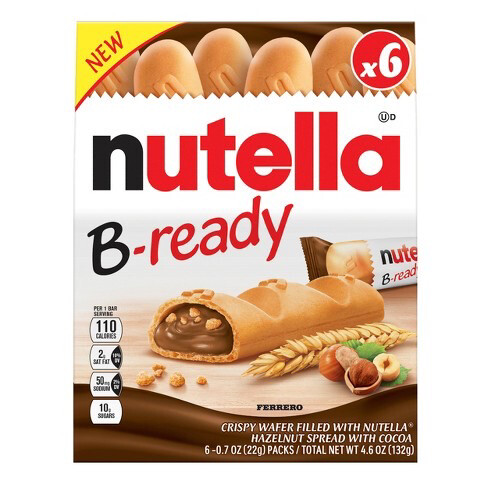 Nutella B-ready 6 Crispy Wafer Filled with Nutella Hazelnut Spread with Cocoa