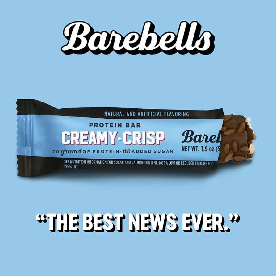 Barebells Creamy Crisp Protein Bar No Sugar Added 