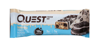 Quest Dipped Cookies and Cream Protein Bar 