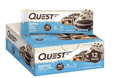 Quest Dipped Cookies and Cream Protein Bar 12 pack 