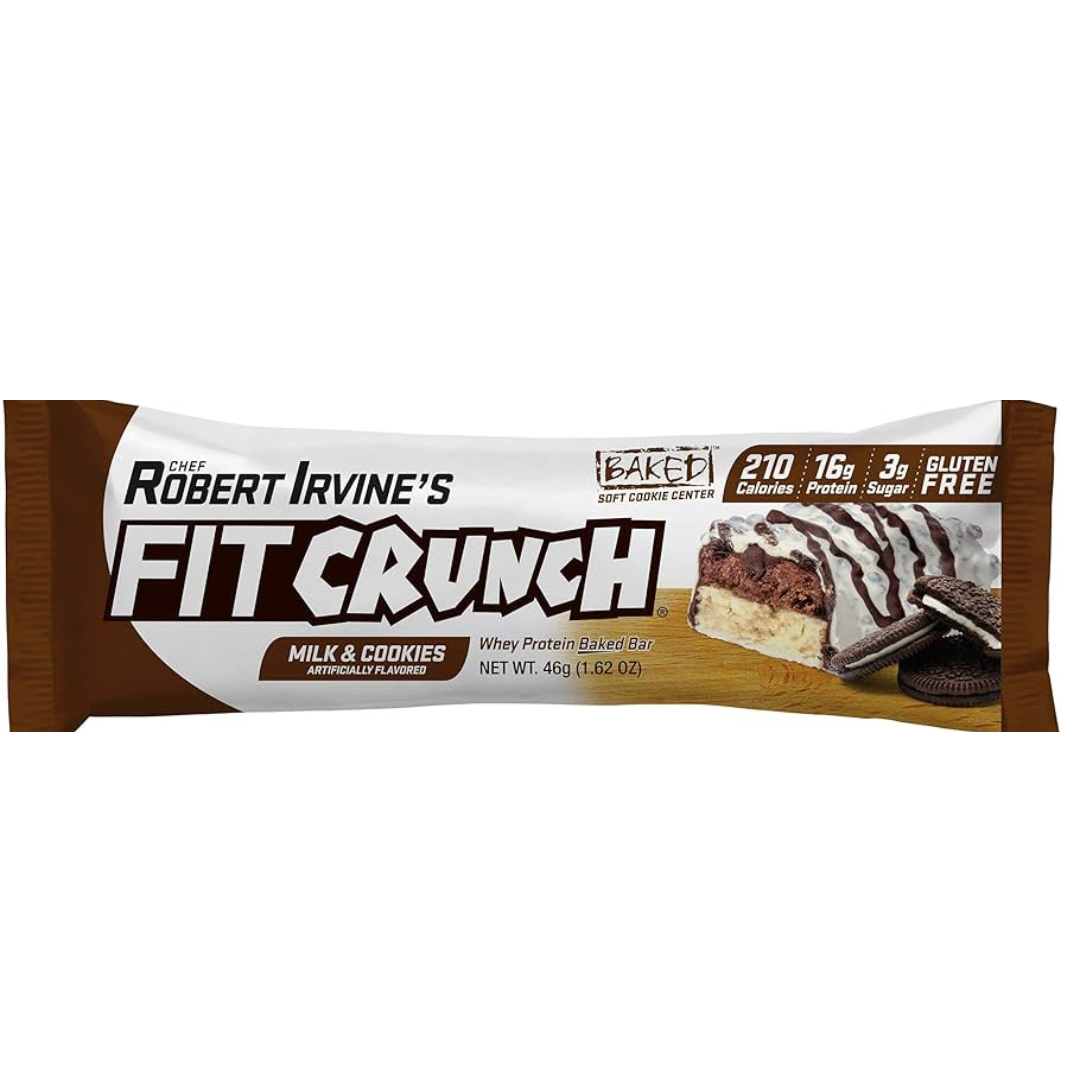 Fit Crunch High Protein Baked Bar Milk and Cookies 