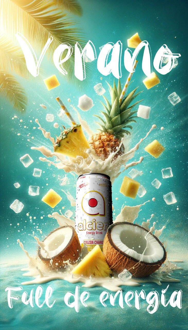 Alcien Energy Drink Colada Charge Piña Colada Sabores Explosivos  Sin azucar 