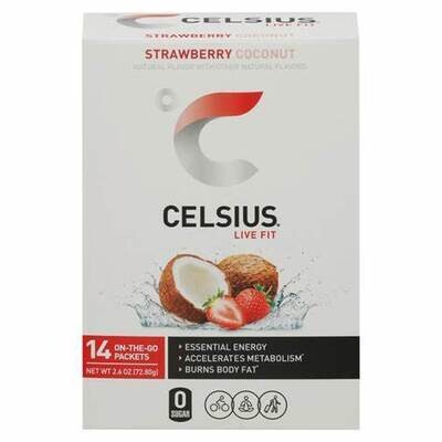 Celsius Live Fit Strawberry Coconut No Sugar 14 Pack