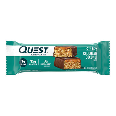 Quest Hero Protein Bar Crispy Chocolate Coconut 12 pack 