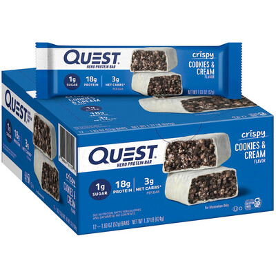Quest Hero Protein Bar Crispy Cookies &amp; Cream 12 pack
