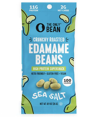 The Only Bean Crunchy Roasted Edamame Beans Sea Salt High Protein Supersnack 0.9 oz 
