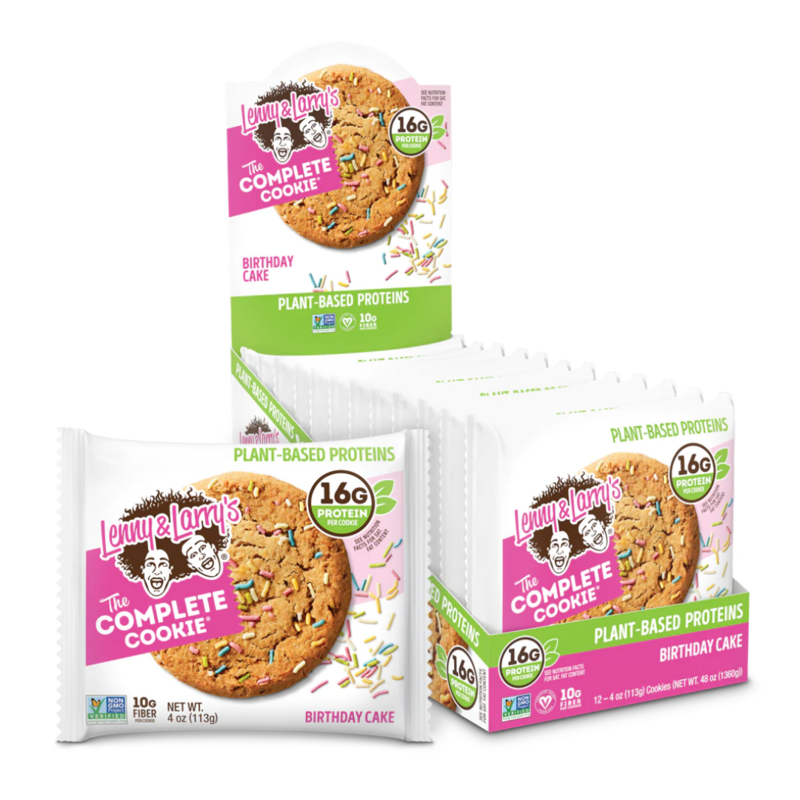 Lenny &amp; Larry’s The Complete Cookie Birthday Cake Plant Based 16 g Protein Vegan  12 pack 