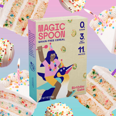 Magic Spoon Grain Free Cereal Birthday Cake 13g Pro Zero Sugar
