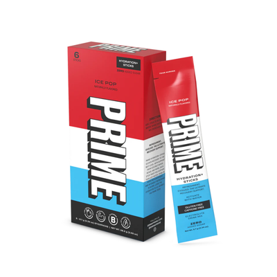 Prime Hydration Drink Ice Pop 6 Hydration Sticks by Logan Paul and KSI