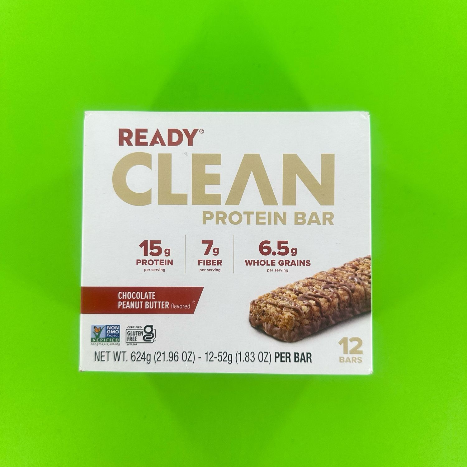Ready Clean Protein Bar Chocolate Peanut Butter  12 pack 