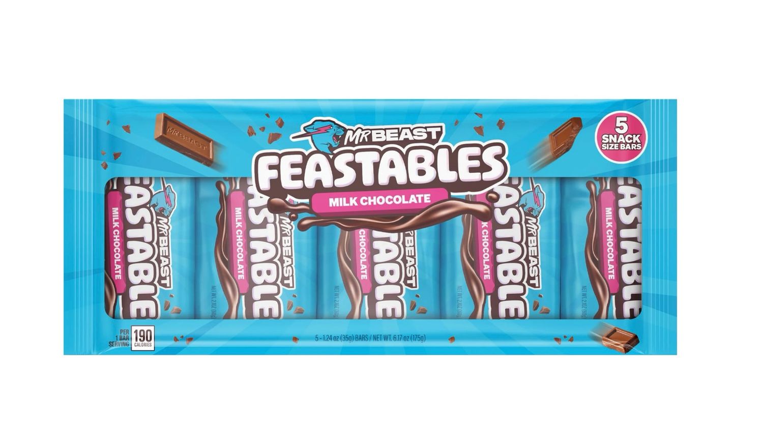 Feastables Mr Beast Bar Milk Chocolate 5 Pack 