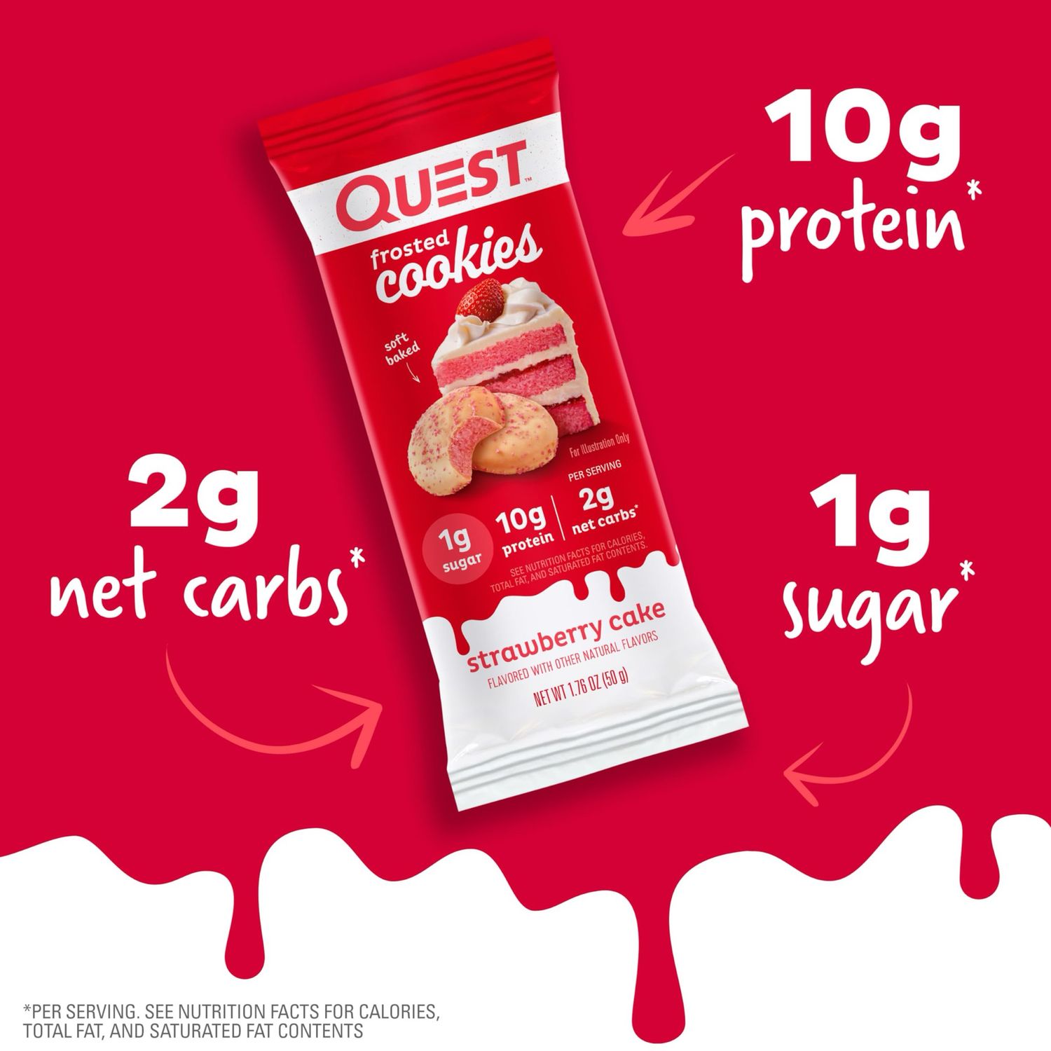 Quest Nutrition Frosted Cookie Strawberry Cake 10g Pro