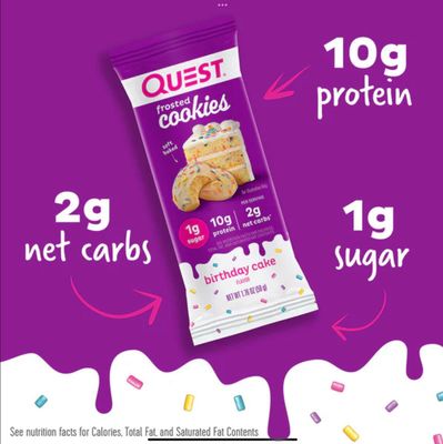 Quest Nutrition Frosted Cookies Birthday Cake 10g Pro