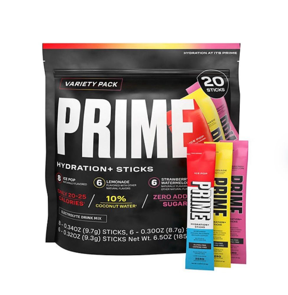 Prime Hydration+ Sticks Variety Pack 20 Hydration Sticks