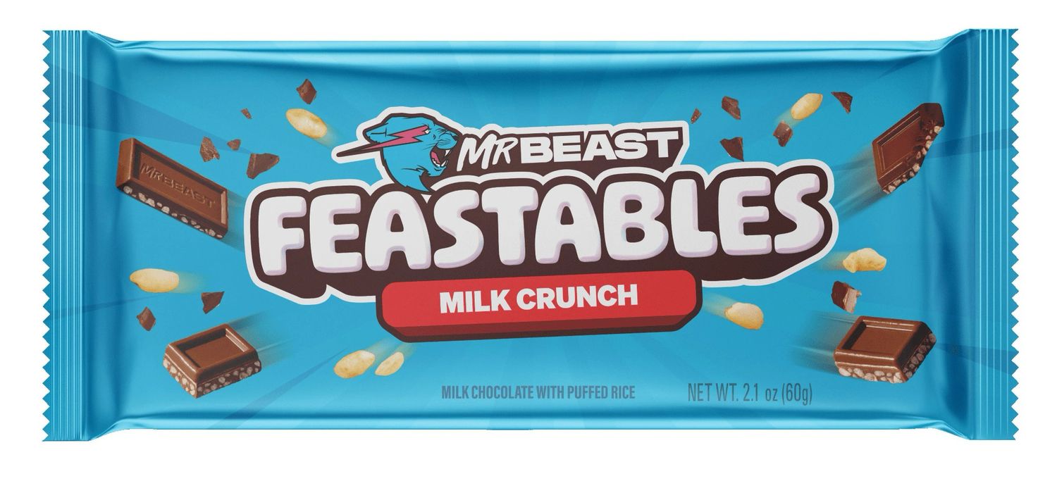Feastables Mr Beast Bar Milk Crunch Chocolate 6 Ingredients 