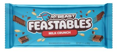 Feastables Mr Beast Bar Milk Crunch Chocolate 6 Ingredients 