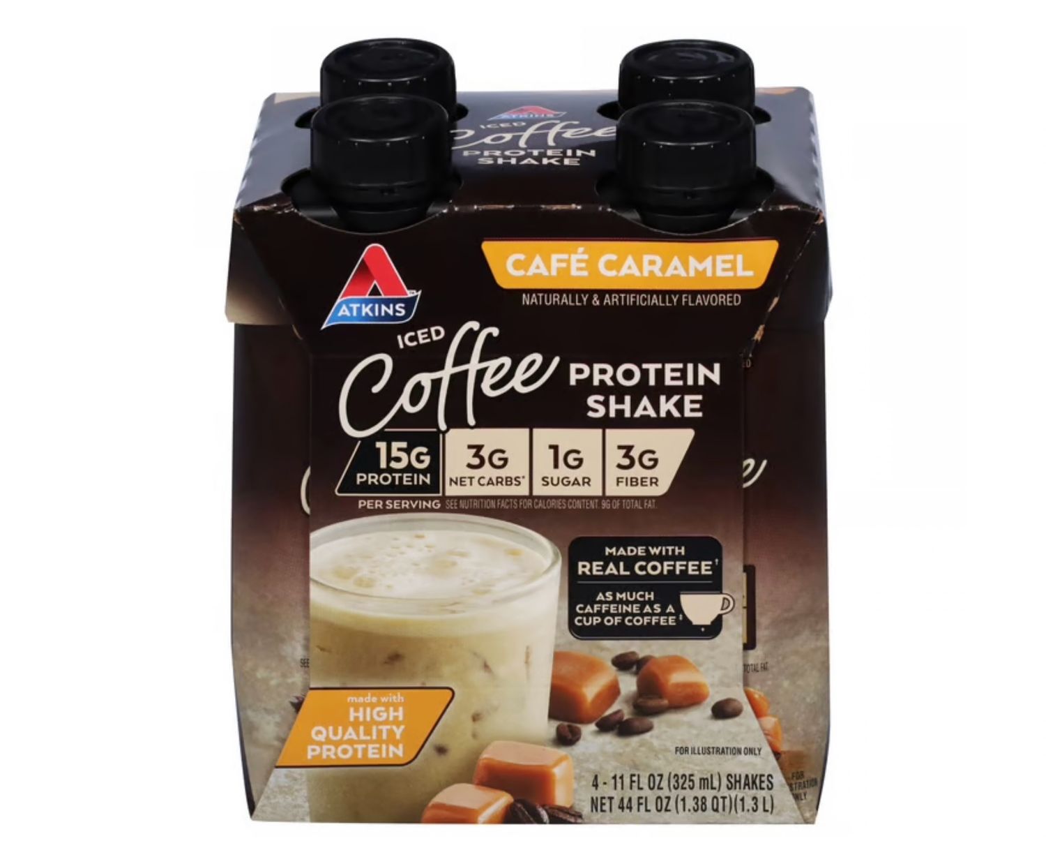 Atkins Iced Coffee Caramel Protein Shake 4 pack 