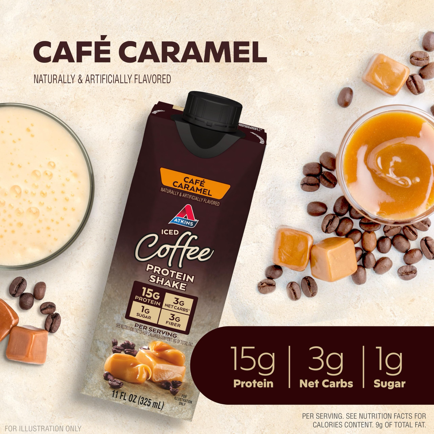 Atkins Iced Coffee Caramel Protein Shake 
