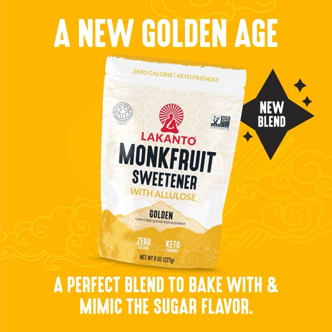 Lakanto Monk Fruit Sweetener with Allulose Golden 0 calories KETO 