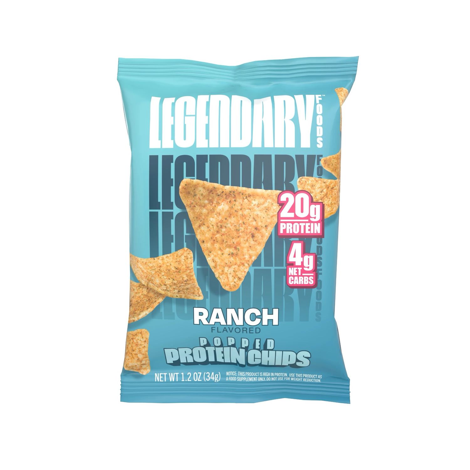 Legendary Foods Popped Protein Chips 20g Pro Ranch Gluten Free 