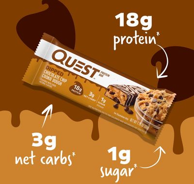 Quest Dipped Chocolate Chip Cookie Dough Protein Bar 