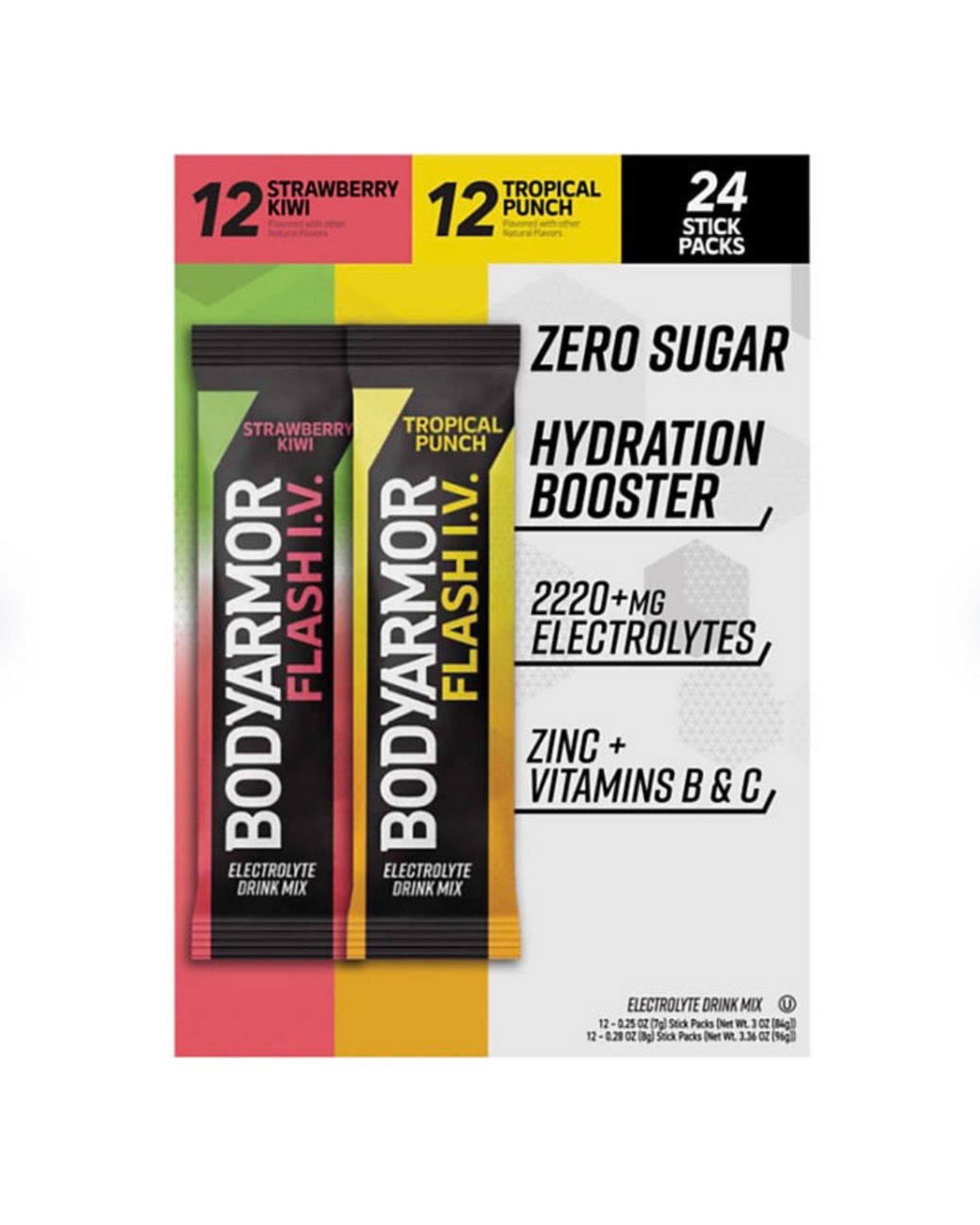 Bodyarmor Flash IV Hydration Booster Zero Sugar 24 sticks