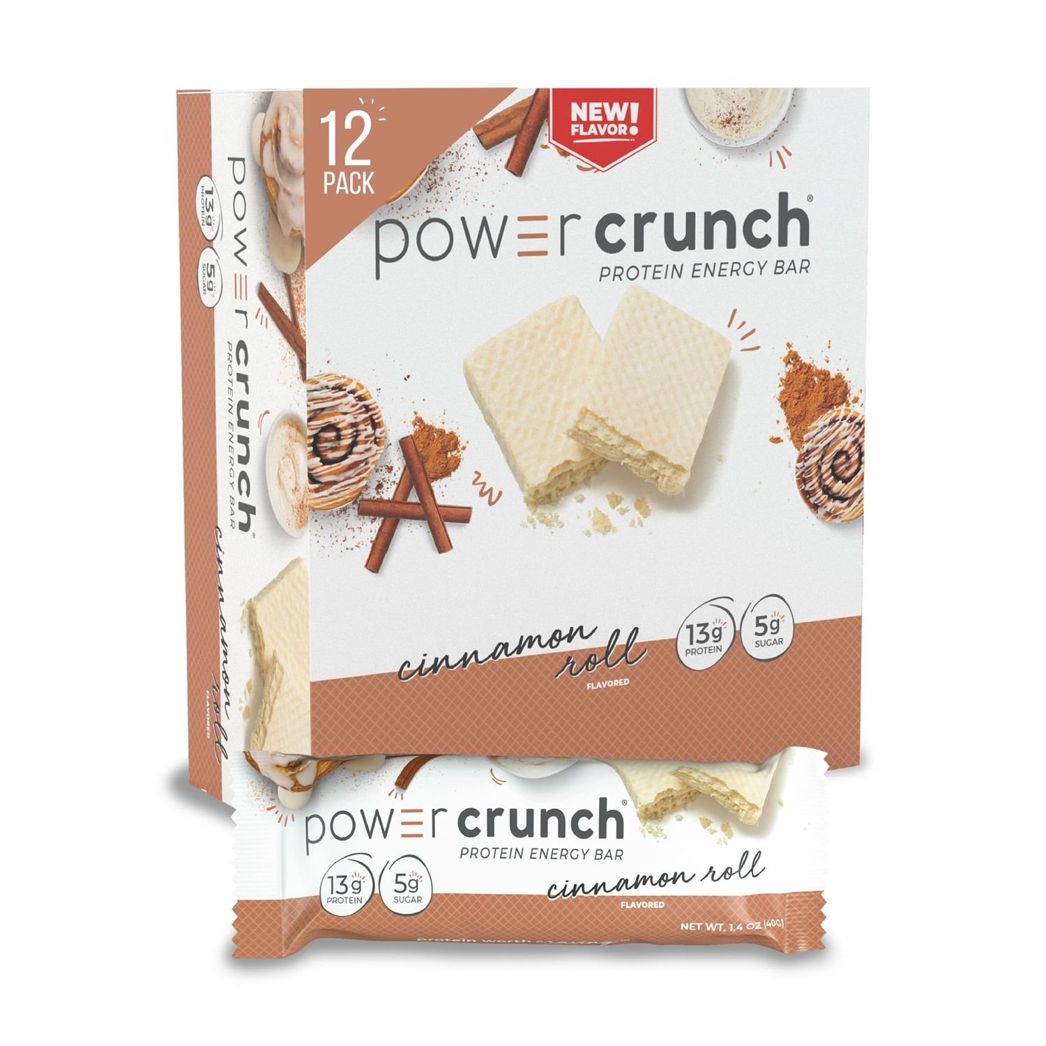 Power Crunch Protein Energy Bar Cinnamon Roll 12 pack 