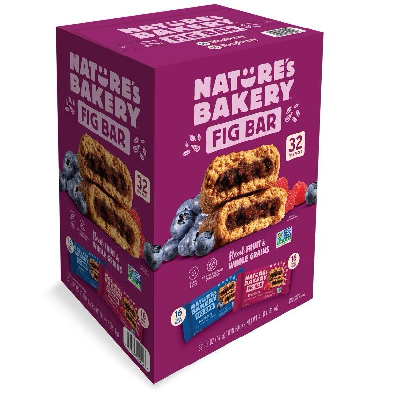 Nature’s Bakery Fig Bar Raspberry and Bluberry Plant Based 32 ct 