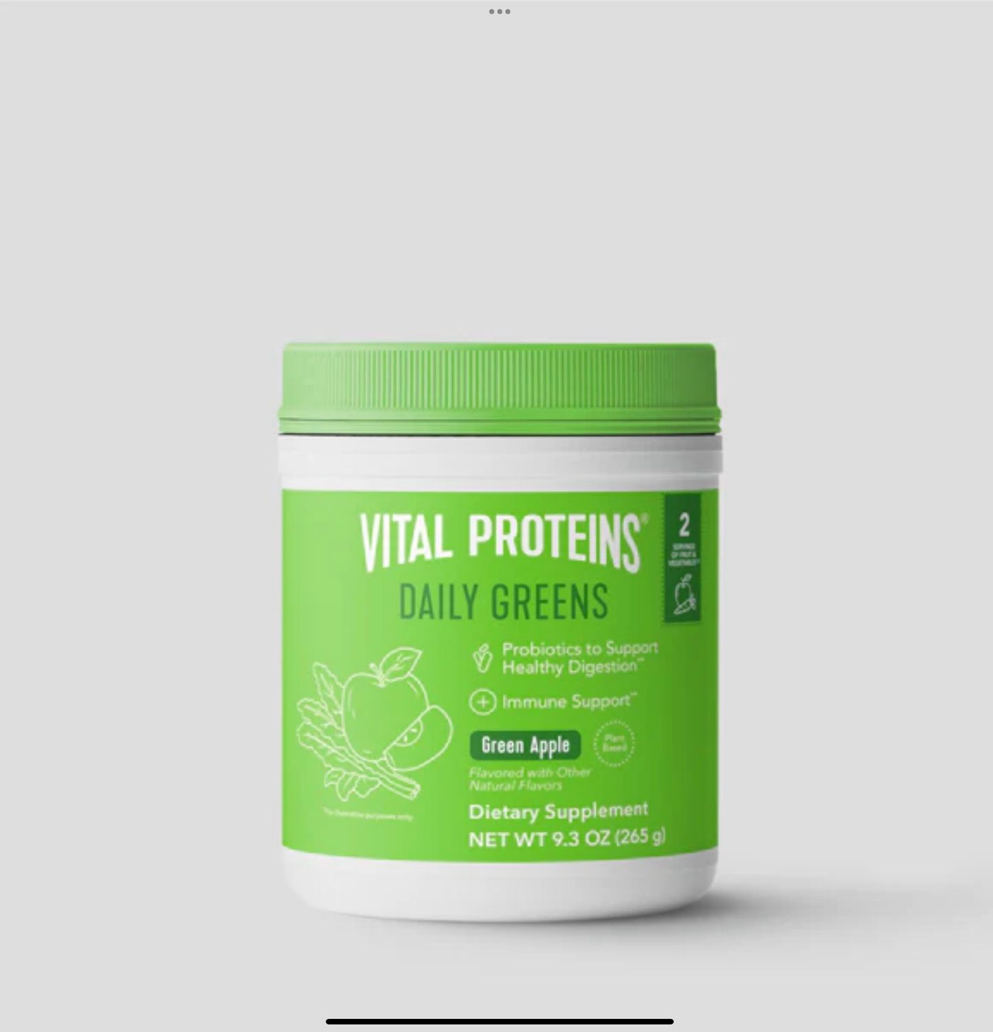 Vital Proteins Daily Greens Green Apple Immune and Digestive Support