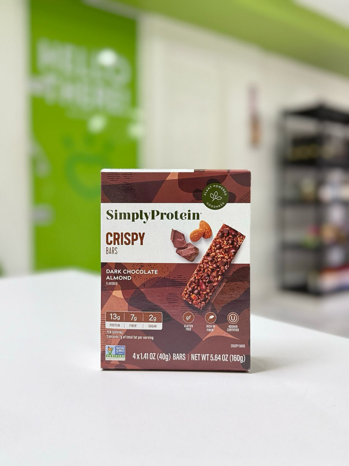 Simply Protein Crispy Bars Dark Chocolate Almond 4 pack 
