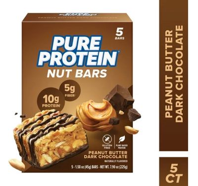 Pure Protein Nut Bars Peanut Butter Dark Chocolate 5 pack 