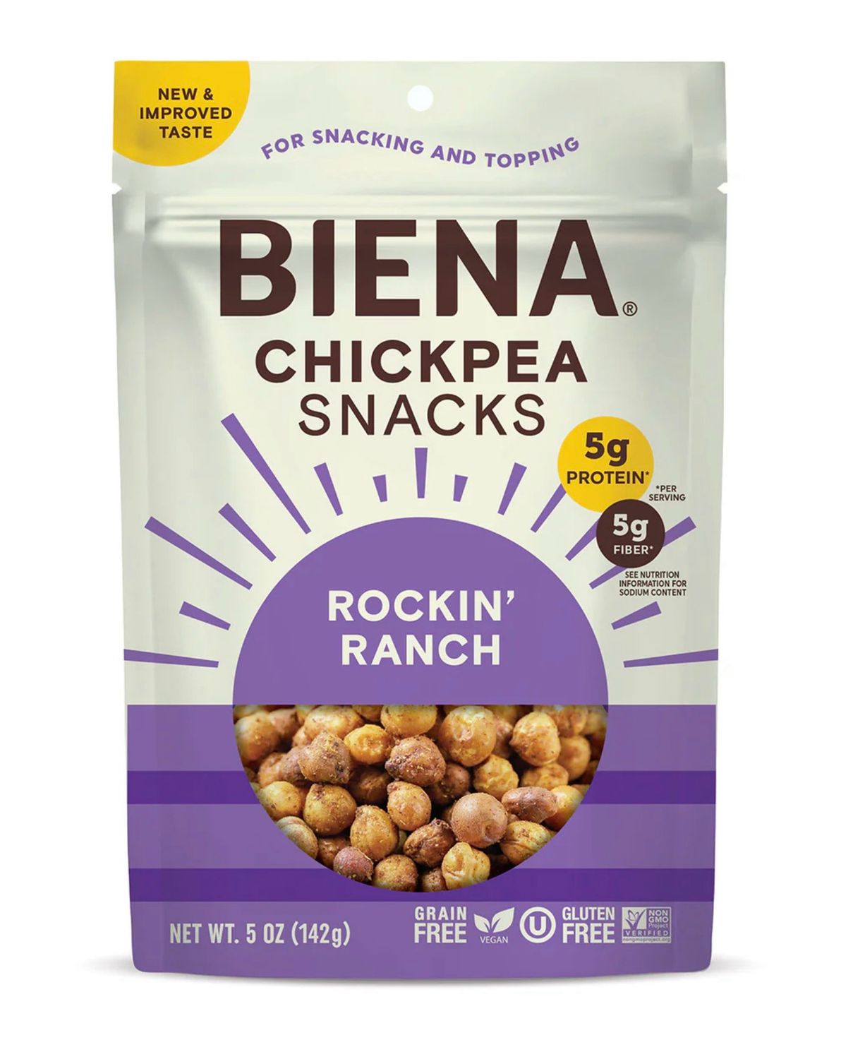 Biena Chickpea Snacks Rockin&#39; Ranch Vegan Gluten Free