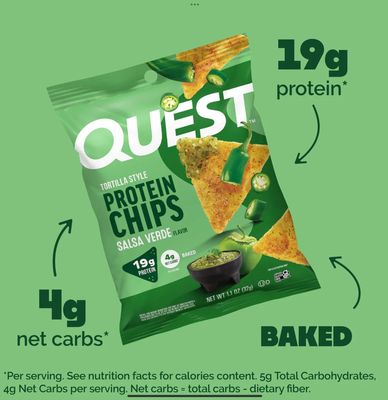 Quest Tortilla Style Protein Chips Salsa Verde 