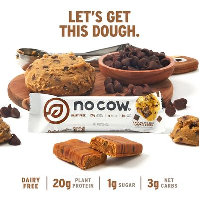 No Cow VEGAN Protein Bar Chocolate Fudge Brownie 20g Pro 12 pack