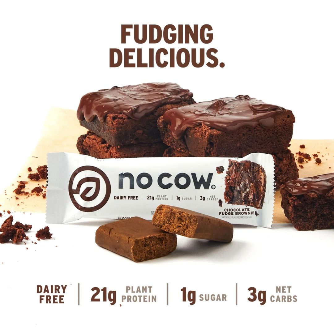 No Cow VEGAN Protein Bar Chocolate Chip Cookie Dough 20g Pro 12 pack