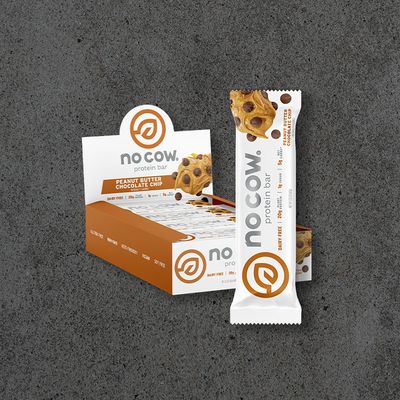 No Cow VEGAN Protein Bar Chocolate Chip Cookie Dough 20g Pro 12 pack