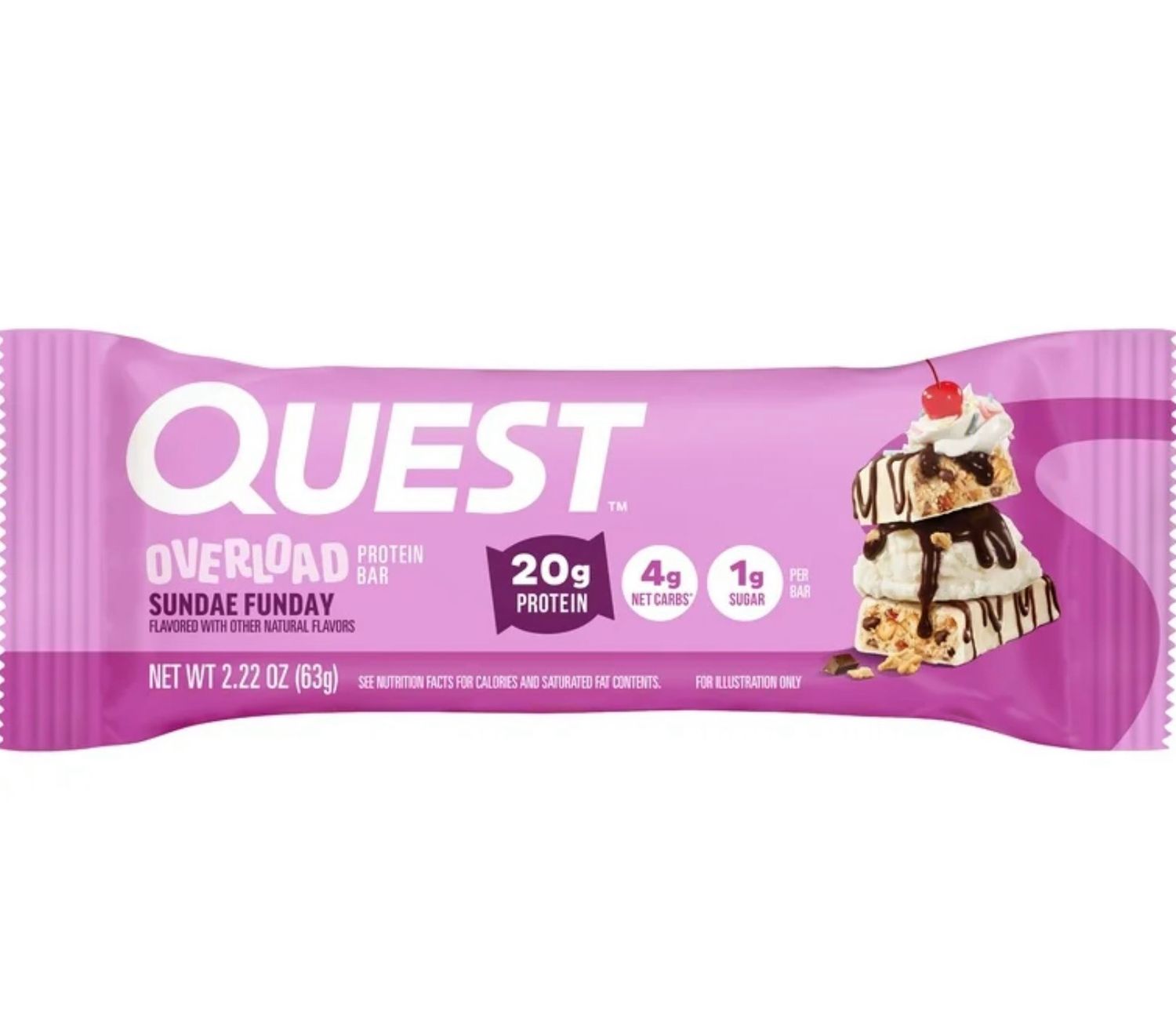 Quest Overload Sundae Funday Protein Bar 20g 