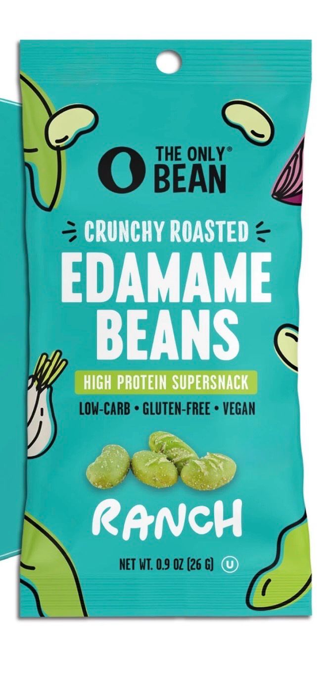 The Only Bean Crunchy Roasted Edamame Beans Ranch High Protein Supersnack 0.9 oz 