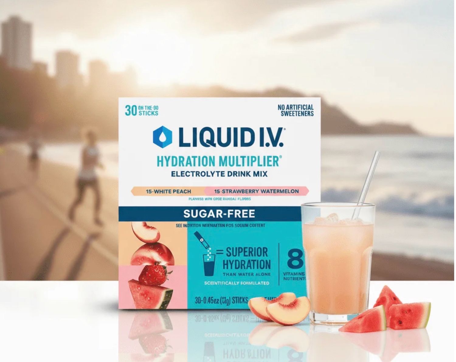 Liquid IV Hydration Multiplier Electrolyte Drink Mix SUGAR FREE 30 sticks on the Go 