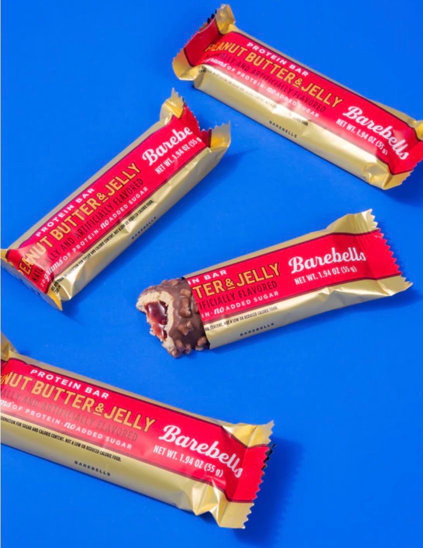 Barebells Peanut Butter and Jelly Protein Bar No Sugar Added 