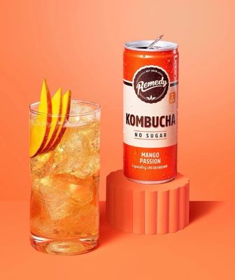 Liquid Remedy Kombucha No Sugar Mango Passion