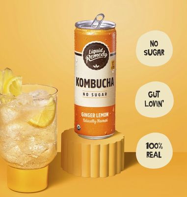Liquid Remedy Kombucha No Sugar Ginger Lemon